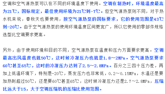 空氣源熱泵與冷暖空調有何差異